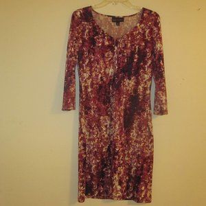 Dana Buchman Multi-color Abstract Pattern Dress S